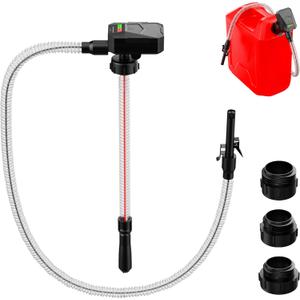 SOLALI 2026 Upgrade Automatic Battery Powered Gas Can Pump, 3.2GPM Battery Operated Gas & Fuel Transfer Pump with Auto Shut-Off Nozzle, 47 IN Long Hose with 3 Adapters for Gasoline, Diesel