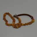 Amber Collars for Dogs & Cats - Baltic Amber Dog & Cat Collar with Adjustable Leather Strap - Raw Knotted Amber Beads (50-55cm)