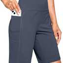 G Gradual Women's 9" Bermuda Long Shorts with Pockets High Waisted Athletic Knee Length Shorts for Women Walking Workout S