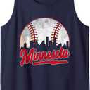 Minnesota Cityscape Baseball Lover Player and Fans Tank Top S
