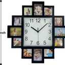 Timelike DIY Frame Clock, Black, 40cm x 40cm x 4.5cm, Analog Display, Protects Photos, Kids Art, Embroidery Designs