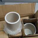 Bathroom Accessories Set, 6-Piece Bathroom Accessory Set, Toothbrush Holders Set, Soap Dispenser, Vanity Tray, Tumbler, Cotton Swab Jars, Bathroom Organizer for Modern Bathrooms(Beige)