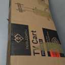 PERLESMITH Rolling TV Stand on Wheels for 32-83 Inch Screens up to 110lbs, Mobile TV Cart Height Adjustable Portable Outdoor TV Stand Tilt Rolling TV Cart with Shelf Max