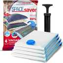 4 Pack Variety Vacuum Storage Bags for Comforters, Blankets & Clothes  Vacuum Sealed Compression Bags with Hand Pump  Space Saver Storage Bags for Bedding, Moving, Travel & Organization (2L & 2XL)
