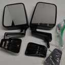 Passenger+Driver Side View Mirror Black Pair Side Mirror Replacement fit for 1987 1988 1989 1990 1991 1992 1993 1994 1995 1997 1998 1999 2000 2001 2002 for Jeep Wrangler with Manual Folding