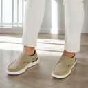 OrthoComfoot Men's Orthopedic Slip-On Loafers Walking Shoes: Comfortable Arch Support Plantar Fasciitis Hook and Loop Shoes, Casual Orthotic Work Loafers for Foot and Heel Pain (11, W3-khaki)