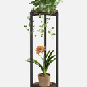 YIZAIJIA Plant Stand Indoor Corner Tall 2 Tier Metal Modern Flower Storage Plant Shelf Holder for Living Room Balcony Garden,Black (2 TierBlack Round)