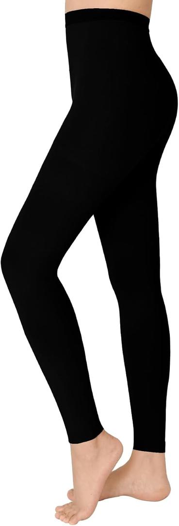 KTINNEAD 20-30 mmHg Compression Pantyhose for Women, Footless Medical Compression Stockings, Waist High Opaque Compression Tights for Edema, Varicose Veins, Swelling, Pregnant, Teacher, Doctor (M, Black1)