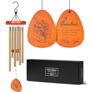 Gifts for Women, Gifts for Grandma from Granddaughter Grandson, Nana Birthday, Grandparents Day, Thanksgiving - Wind Chime Family Love Reminder for Garden, Porch, Patio Decor