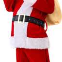 11pcs Men's Deluxe Santa Suit Velvet Christmas Adult Santa Claus Costume (Red, XXX-Large) (Red, XXXL)