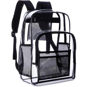 Transparent Backpack With Thickened Pvc Material, Perspective Design, Large Capacity Multi Pocket Backpack, Suitable For Concerts, Work, Travel, Festivals, Daily Commuting (Black)
