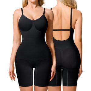 Irisnaya Shapewear Bodysuit for Women Tummy Control Backless Seamless Butt Lifter Full Body Shaper Sculpting Body Suit (X-Large, Black)