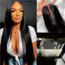 NIKISS SKINLIKE Real HD Lace Closure, 2x6 HD Lace Closure Straight Human Hair Pre-Plucked Bleached Knots 0.095mm Ultra-thin Invisible Swiss Lace 14 Inch