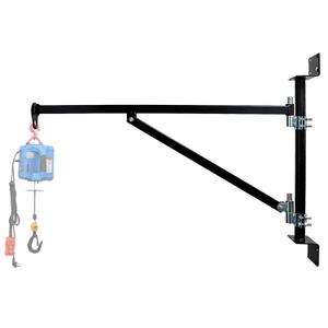Wall Mount Jib Crane, 180 Degree Rotation Electric Scaffolding Lift with 660lbs Max Load Capacity, Electric Hoist Holder Swing Arm with Pole