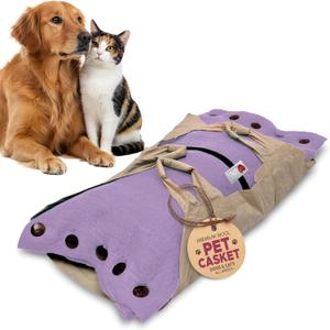 Cocoon - Eco-Friendly Pet Burial & Cremation Ceremony Kit (Premium Wool) - Casket for Dogs and Cats (Choose Size & Color) (Small, Lavender)