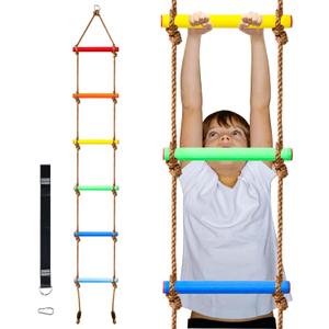 Perantlb 6.8ft Climbing Rope Ladder for Kids or Adult - Climbing Game for Swing Accessories - Tree House, Playground, Play Set for Boys Children