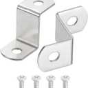 uxcell 30 Pcs 3/4" Offset Canvas Clips, Picture Framing Mirror Clips Z Shape Canvas Painting Mounting Clips with 2 Mounting Hole with Screws, Silver