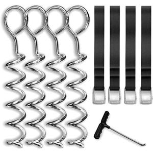 N1Fit Trampoline Stakes Anchors - Strong and Galvanized Gives a Greater Span of Anchorage - Trampoline Anchors Trampoline Anchor kit | Trampoline Wind Stakes | Ground Anchors Heavy Duty |Spiral Anchor