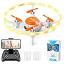 4DV5 Mini Drone for Kids with 720P Camera,FPV Live Video,LED Lights RC Quadcopter for Beginners,Boys and Girls Toys Gifts, Waypoints, Altitude Hold, Circle Fly,3D Flips,2 Battery,Orange