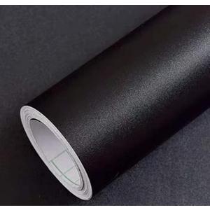 Yancorp Matte Black Wallpaper Plain Vinyl Film Self-Adhesive Shelf Liner Drawer Peel-Stick Countertop Removable (16"x194", Black)