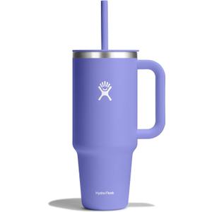 Hydro Flask 40 Oz Travel Tumbler with Handle, Lid and Straw - Insulated Stainless Steel in Lupine