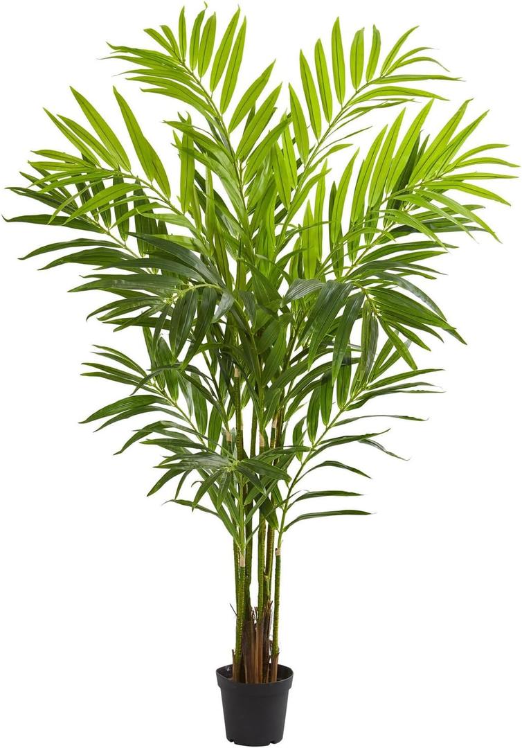 2 Pcs Realistic 47" Areca Palm Tree - Indoor Faux Floor Plant - Lush Greenery