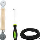 HOME MASTER HARDWARE Window Screen Repair Kit, 3 in 1 Screen Roller Tools with Bearing, Screen Retainer Spline (30ft) and Spline Removal Hook for Installing & Replacing Door Window Screens