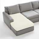 CHUN YI Stretch Sectional Couch Covers 1 Piece Chaise Lounge Slipcover L Shape Separate Cushion, Chaise Couch Cover for Both Left/Right Sectional Couch (Chaise Cover, Ivory White)