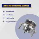 KUSATEC 512271 Rear Wheel Bearing Hub Assembly for 2006-2012 Ford Fusion 2007-2012 Lincoln MKZ 2006 Lincoln Zephyr 2003-2008 Mazda 6 2006-2011 Mercury Milan, 5 Lug w/Tone Ring ABS