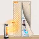 Yotache Magnetic Thermal Insulated Door Curtain Fits 30 x 80 inch Doors, Curtain Size 32" x 82" Weatherproof Oxford & Cotton Fill Door Covers to Keep Warm in Winter, Beige