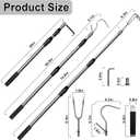 Truck Cargo Grabber Retriever Tool Telescoping Pole 6.3 Ft - Black, 2.5 ft to 6.3 ft x 1.1 inch