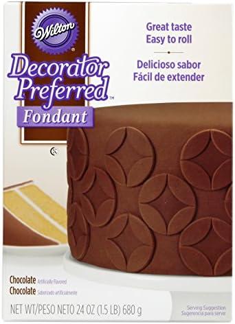 Pack Of 2 Wilton Decorator Preferred Chocolate Fondant, Soft, Ready-to-Use Fondant Icing for Cake Decorating, Flowers & Edible Accents. 23.9 oz, Brown