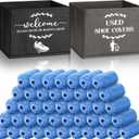 Suzile 200 Pcs Disposable Shoe Covers with 2 Pcs Box Open House Supplies Foldable Booties Shoe Covers Holder Storage Bin for House Indoor Guest Supplies, 10 x 10 x 8 Inch (Black,Gray,Blue)