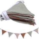Pennant Banner Flags,Infant and toddler room decoration pennant,for Nursery Decor Baby Birthday Boho Wedding Shower Party Event (Green Colorful Banner)