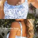 ROSEWE Tummy Control One Piece Swimsuits for Women, Ruched Bathing Suits, Cute Print Shirred Swimwear for Vacation (S)