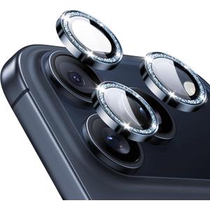 ESR Camera Lens Protector for iPhone 17 Pro Max/ 17 Pro/ 16 Pro Max/ 16 Pro/ 15 Pro Max/ 15 Pro/ 14 Pro Max/ 14 Pro, Ultra-tough HD Individual Lens Protector, Ultra-thin Tempered Glass, 1 Pack, Blue Shimmer