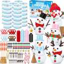 SpringFlower DIY Snowman Kit for Kids, Christmas Craft Snowman Kit Indoor Decorations, Xmas Craft Xmas Activities Party Supply for Classroom School Home, Christmas Gift for Kids, 36 Pack
