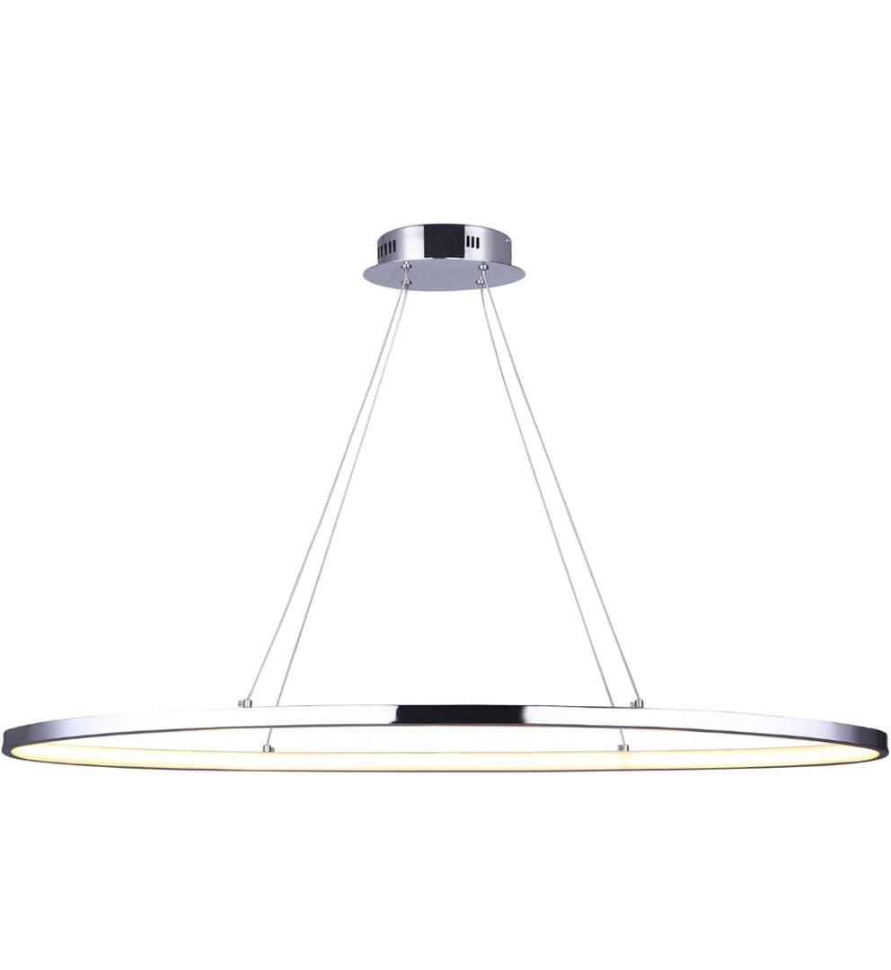 Canarm Laila 37-Inch LED Chandelier, Chrome Finish, 30.5W Integrated LED, 1600 Lumens, 3000K, Adjustable Contemporary Lighting for Dining and Living Rooms