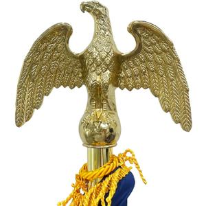 FRF FLAG Gold Eagle Head for Decorating Indoor Flagpoles, Made of Zinc Alloy That is Unbreakable, Eagle Flag Pole Topper, For 1-inch Diameter Flagpoles