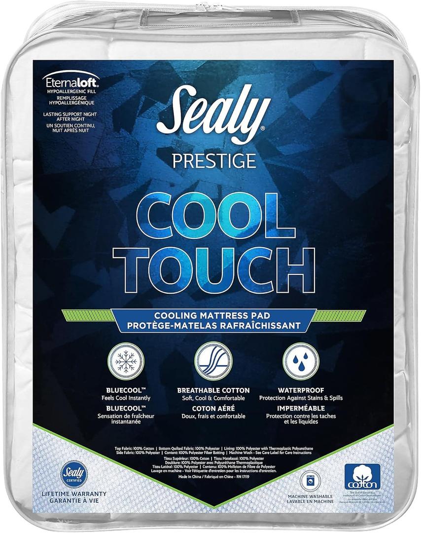 Sealy Prestige Cool Touch Mattress Pad Twin White