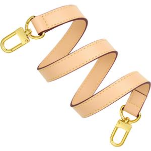 Vachetta Leather Replacement Bags Wide Strap Shoulder Short Straps for Speedy Graceful Pochette Diane or Handbag (Apricot)