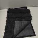 Bcoimo 24"17" Chenille Bath Mat  Non-Slip with Backing Bath Rug Ultra-Absorbent and Machine Washable Bathroom Mat Quick-Dry Design. Ideal for Bathroom and Tub Areas (Black)