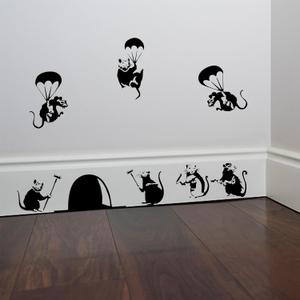 PLIGREAT 22 Pcs Cute 3D Mouse Holes Wall Stickers Removable Wall Decals for Kitchen Nursery Bedroom Livinig Room Playroom Door Cabinet Decor Wall Corner Decoration Home Indoor DIY Wall Art Decor