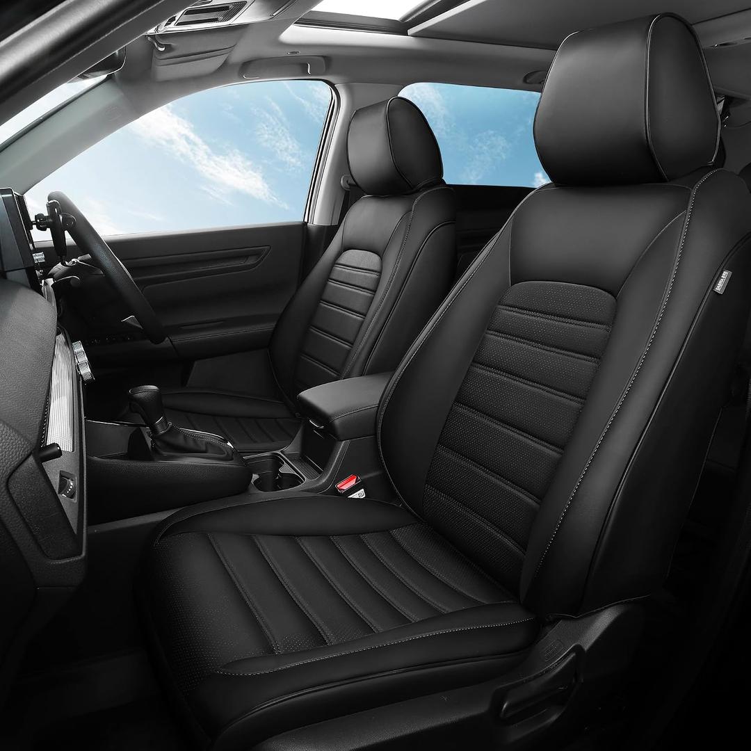FREESOO for Honda CRV Seat Covers 2023-2026 Full Set, Custom Fit, 4Layer Waterproof, Breathable Faux Leather, Durable Car Seat Protector for EX/EXL/LX/Sport/Sport Touring/TrailSport (Black)