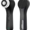 2 x Vibrating and Rotating Face Scrubber, Waterproof Rechargeable Facial Cleansing Brush, 8 Modes Face Brush for Exfoliating and Massaging, for Removing BlackheadMatte Black