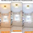 Semi Flush Mount Ceiling Light, Green Glass Ceiling Light Fixture, Vintage Ceiling Lighting with Flower Shaped, Indoor Close to Ceiling Lights, Brass Modern Lighting for Hallway Kitchen Bedroom