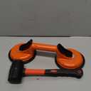 Saker Laminate Floor Gap Repair Tool,Suction Cup Lifter,Floor Gap Repair Kit with Rubber Mallet for Moving Glasses and Floating Wood Floors (Orange)