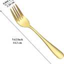 Evanda Gold Dessert Forks Set of 12 Pack 5.62", Golden Titanium Plating Pastry Fork, Appetizer Fork for Fruit, Cake, Cheese, Party Trips, Cafes, Restaurants, Easy To Clean, Dishwasher Safe
