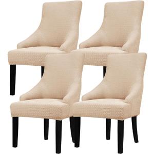Lellen Strench Wingback Side Chair Slipcover - Accent Chair Cover Slipcover Wingback Chair Cover Slipcover Wingback Chair Slipcovers Wing Chair Cover Slipcover Wing Chair Slipcover Set of 4（Taupe）