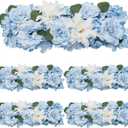 Wedding Arch Decorations, 19.7 inch Pack of 4 Artificial Flower Table Centerpieces Floral Arrangement for Wall Backdrop Party Bridal Shower Event Decor - Blue